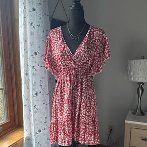 Cupshe Red Floral Midi Dress